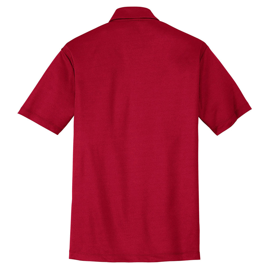 Port Authority Men's Red Silk Touch Performance Pocket Polo