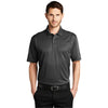 Port Authority Men's Black Heather Heathered Silk Touch Performance Polo