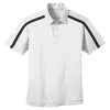 Port Authority Men's White/Black Silk Touch Performance Colorblock Stripe Polo