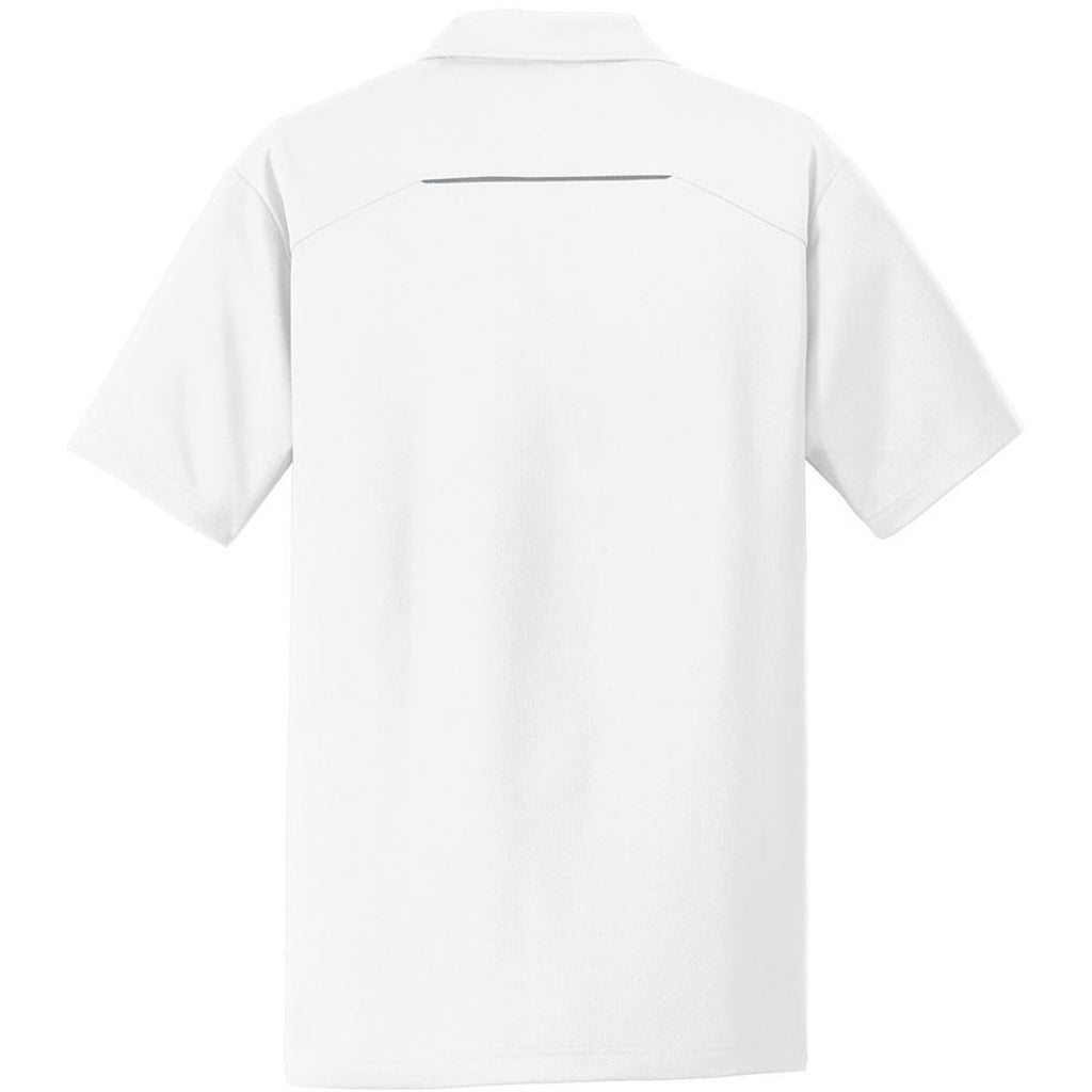 Port Authority Men's White Pinpoint Mesh Polo