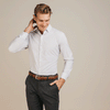 Mizzen+Main Men's White Kennedy Windowpane Standard Fit Dress Shirt