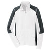 Port Authority Women's White/Battleship Grey Colorblock Microfleece Jacket