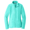 Port Authority Women's Aqua Green Heather Microfleece Full-Zip Jacket