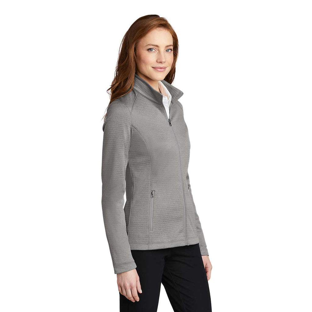 Port Authority Women's Gusty Grey Heather Diamond Fleece Full Zip Jacket