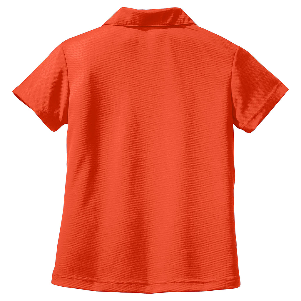 Sport-Tek Women's Bright Orange Dri-Mesh V-Neck Polo