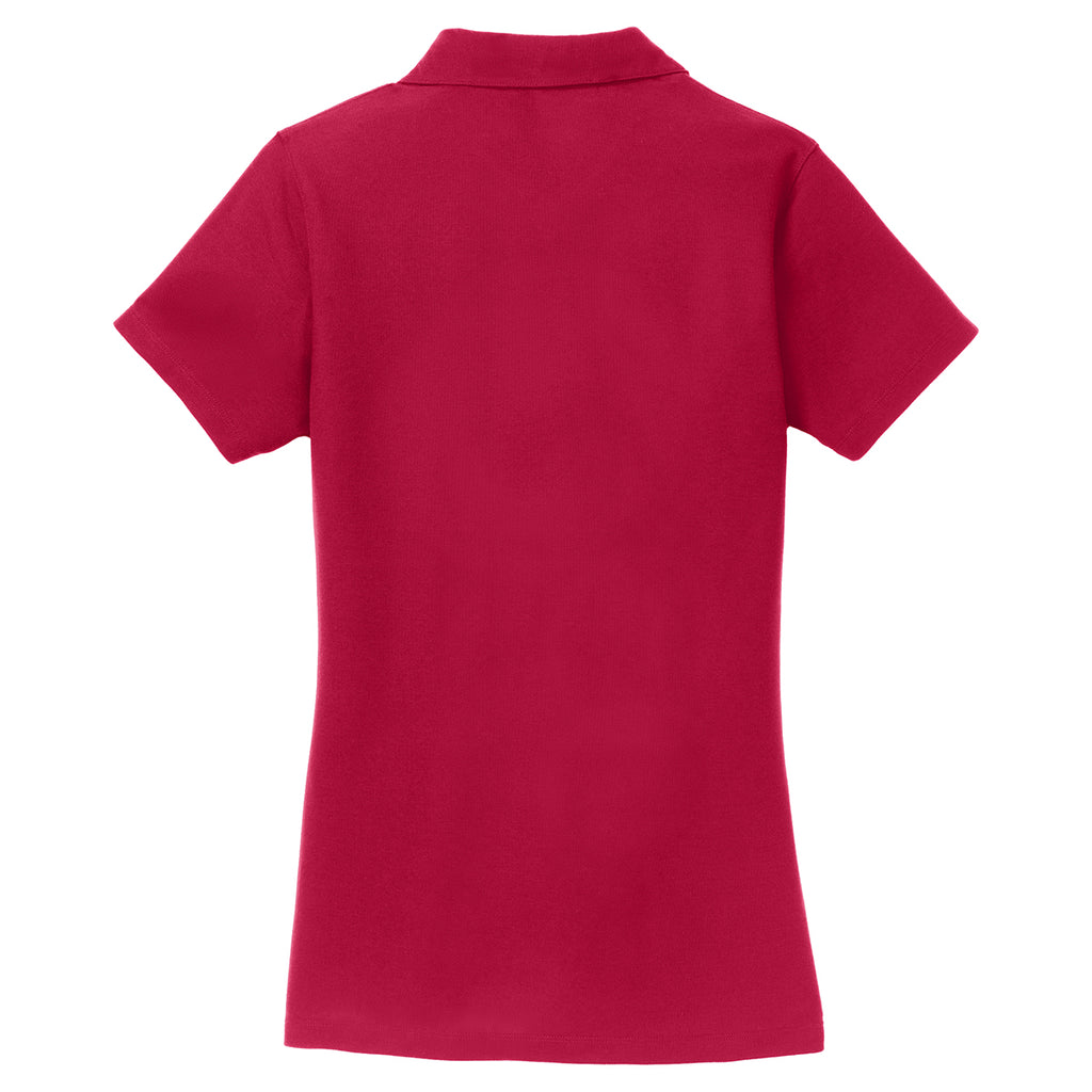 Port Authority Women's Red Silk Touch Y-Neck Polo
