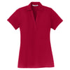 Port Authority Women's Red Silk Touch Y-Neck Polo