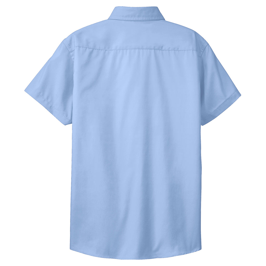 Port Authority Women's Light Blue/Light Stone Short Sleeve Easy Care Shirt