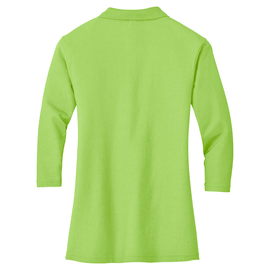 Port Authority Women's Lime Silk Touch 3/4-Sleeve Polo