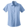 Port Authority Women's Light Blue S/S Value Poplin Shirt