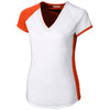 Cutter & Buck Women's College Orange Short Sleeve Presley V-Neck