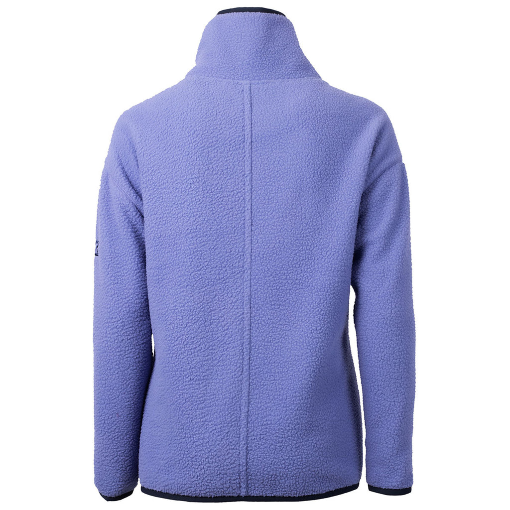 Cutter & Buck Women's Hyacinth/Navy Blue Cascade Eco Sherpa Fleece Pullover