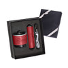 Leeman Red Tuscany Bluetooth Speaker and Cyclinder Power Bank Gift Set