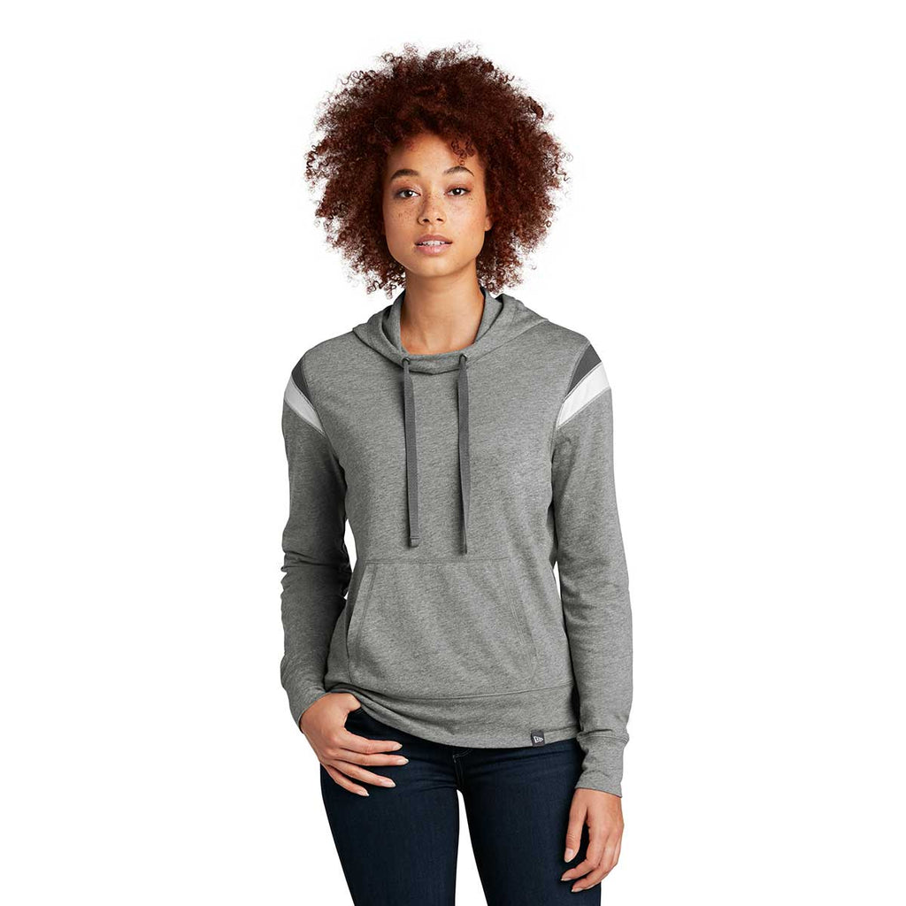 New Era Women's Shadow Grey Heather/Graphite/White Heritage Blend Varsity Hoodie