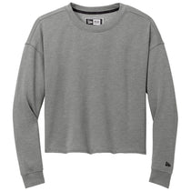 New Era Women's Shadow Grey Heather Tri-Blend Fleece Crop Crew