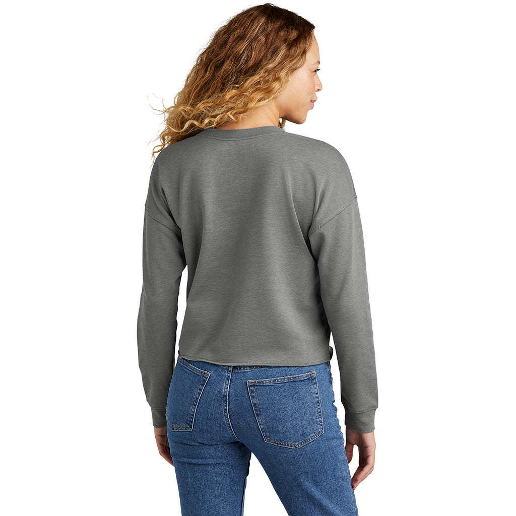 New Era Women's Shadow Grey Heather Tri-Blend Fleece Crop Crew