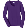 Port & Company Women's Team Purple Long Sleeve Fan Favorite V-Neck Tee