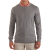 LinkSoul Men's Grey Heather Cotton-Cashmere Crew Sweater