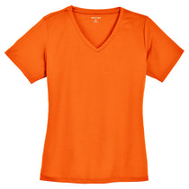Sport-Tek Women's Neon Orange PosiCharge RacerMesh V-Neck Tee