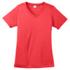 Sport-Tek Women's Hot Coral PosiCharge Competitor V-Neck Tee