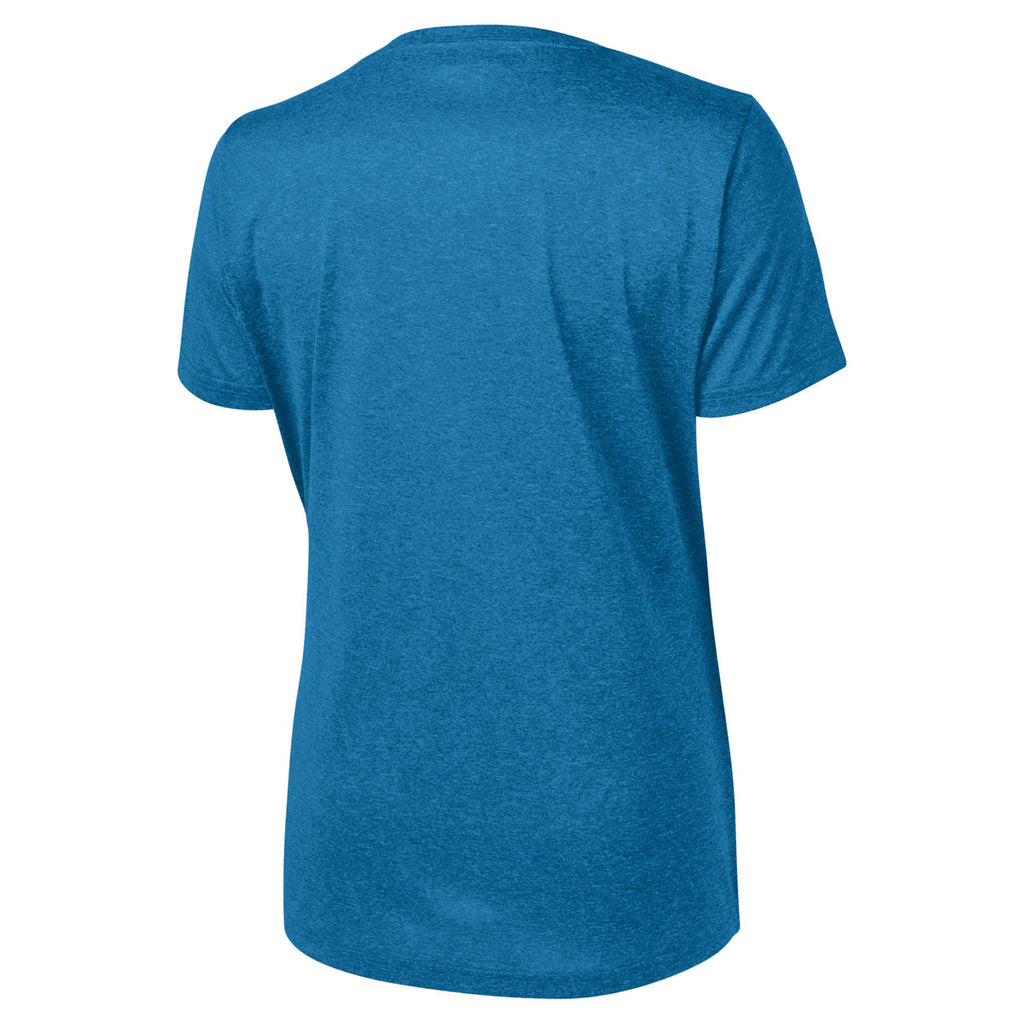 Sport-Tek Women's Blue Wake Heather Contender Scoop Neck Tee