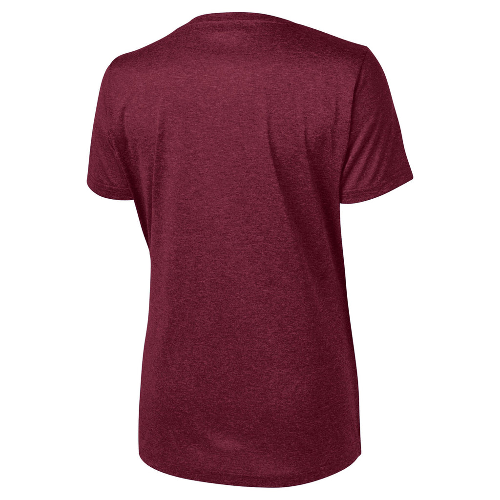 Sport-Tek Women's Cardinal Heather Contender Scoop Neck Tee