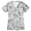 Sport-Tek Women's White CamoHex V-Neck Tee