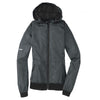 Sport-Tek Women's Graphite Grey/Black Embossed Hooded Wind Jacket