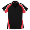 Sport-Tek Women's Black/True Red/White Tricolor Micropique Sport-Wick Polo