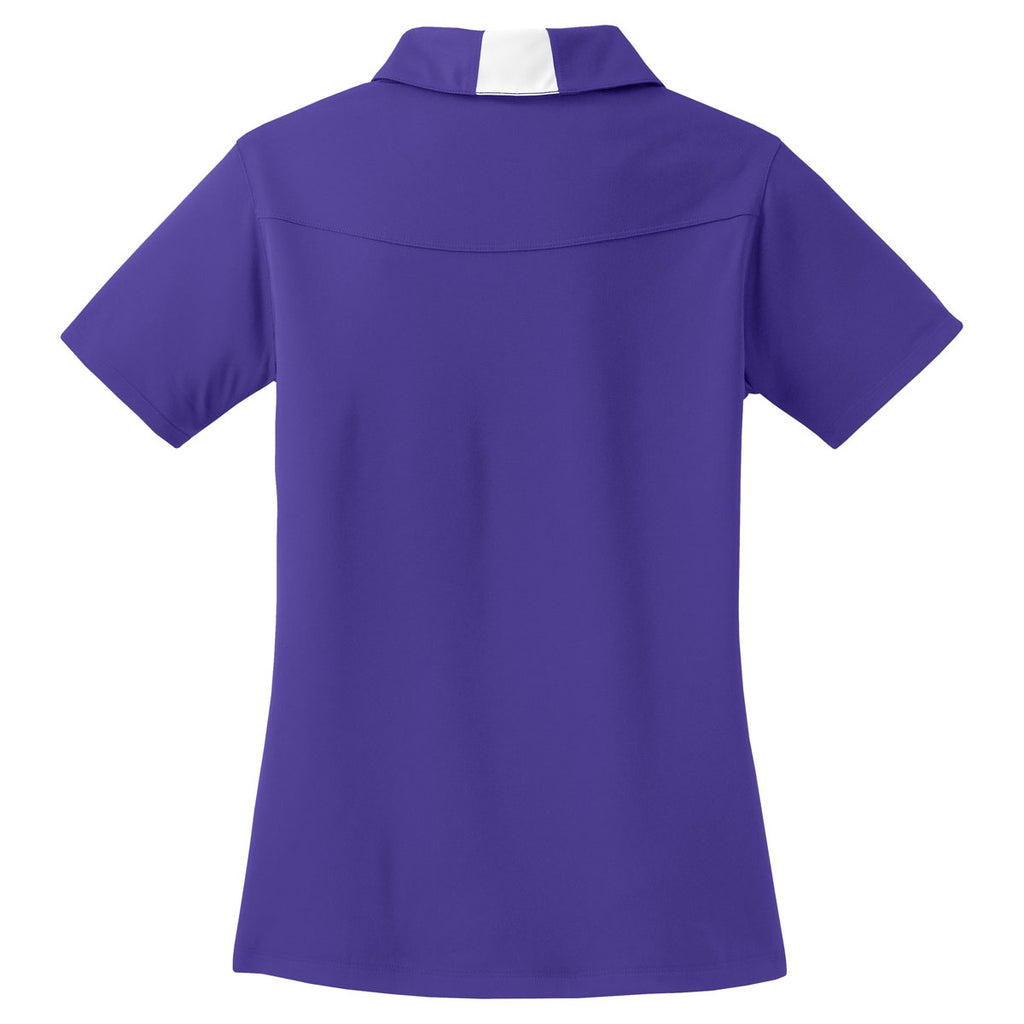 Sport-Tek Women's Purple/White Side Blocked Micropique Sport-Wick Polo