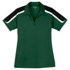 Sport-Tek Women's Forest Green/Black/White Tricolor Shoulder Micropique Sport-Wick Polo