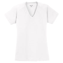 Sport-Tek Women's White Ultimate Performance V-Neck