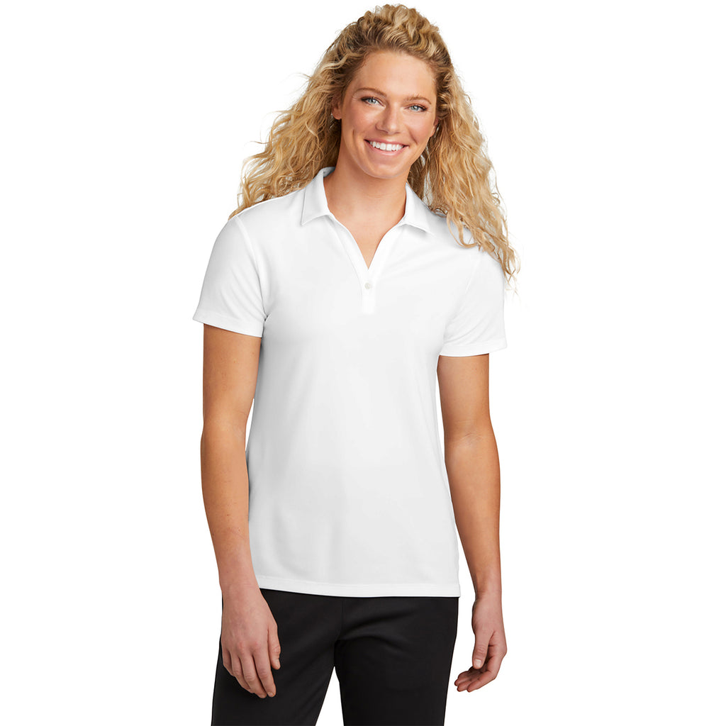 Sport-Tek Women's White UV Micropique Polo