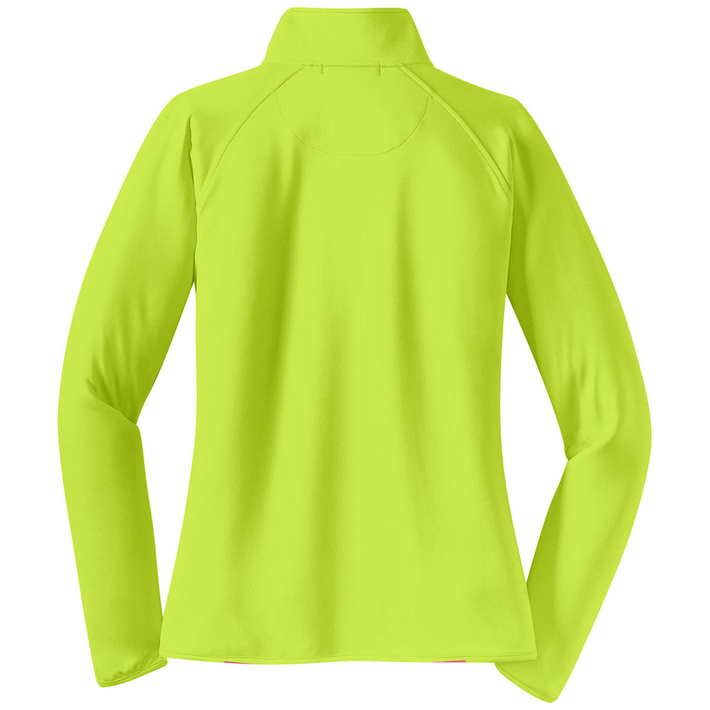 Sport-Tek Women's Charge Green Sport-Wick Stretch 1/4-Zip Pullover