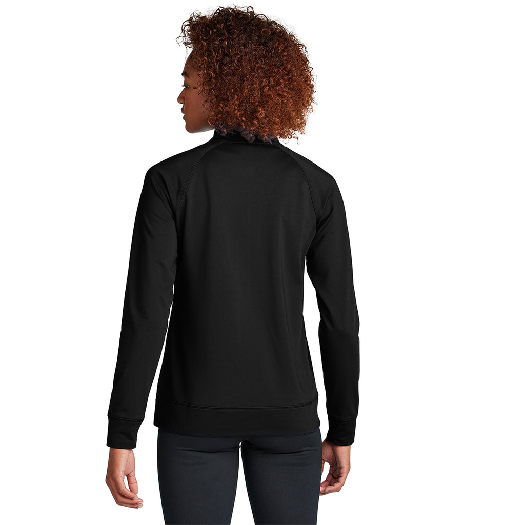 Sport-Tek Women's Black Sport-Wick Stretch Full-Zip Cadet Jacket