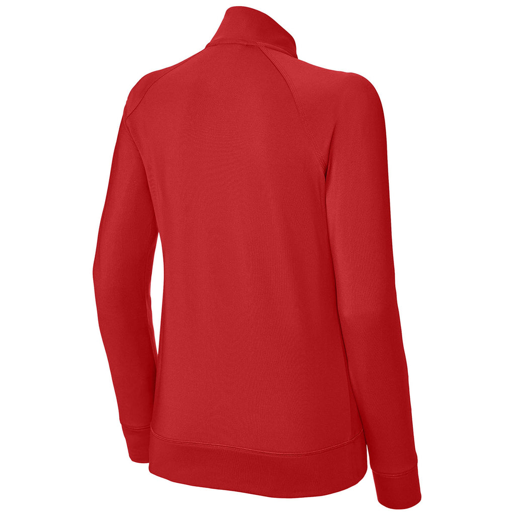 Sport-Tek Women's Deep Red Sport-Wick Stretch Full-Zip Cadet Jacket