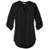 Port Authority Women's Black 3/4-Sleeve Tunic Blouse