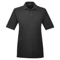 Harriton Men's Black 6 oz. Ringspun Cotton Pique Short-Sleeve Polo
