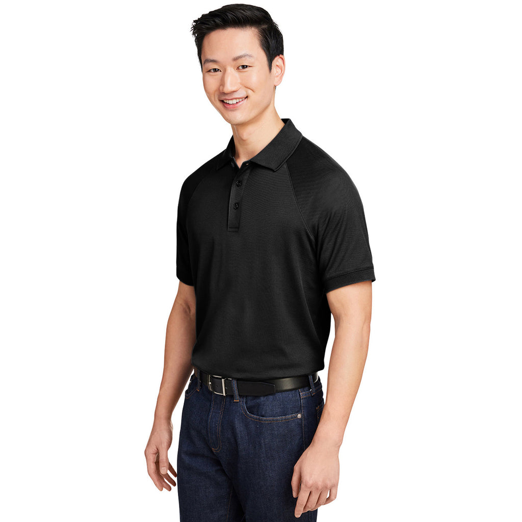 Harriton Men's Black Charge Snag and Soil Protect Polo