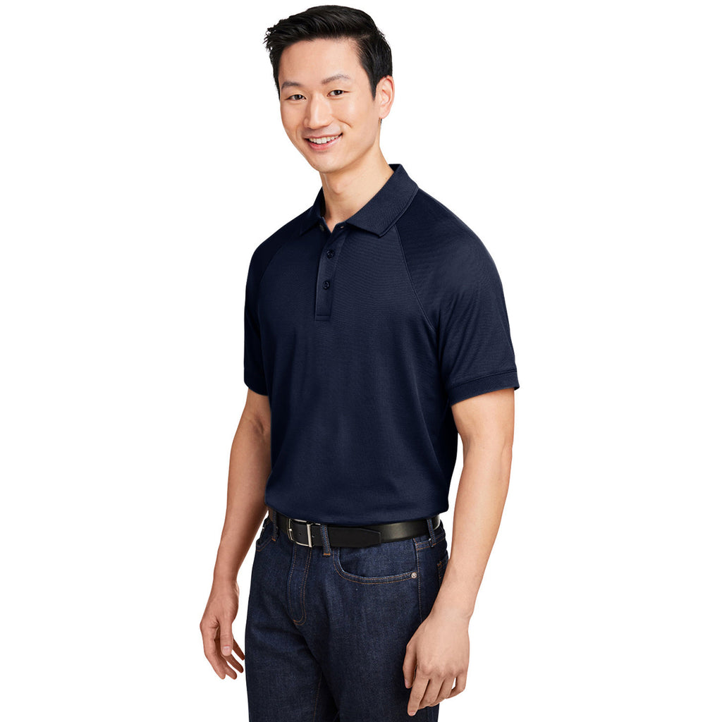 Harriton Men's Dark Navy Charge Snag and Soil Protect Polo