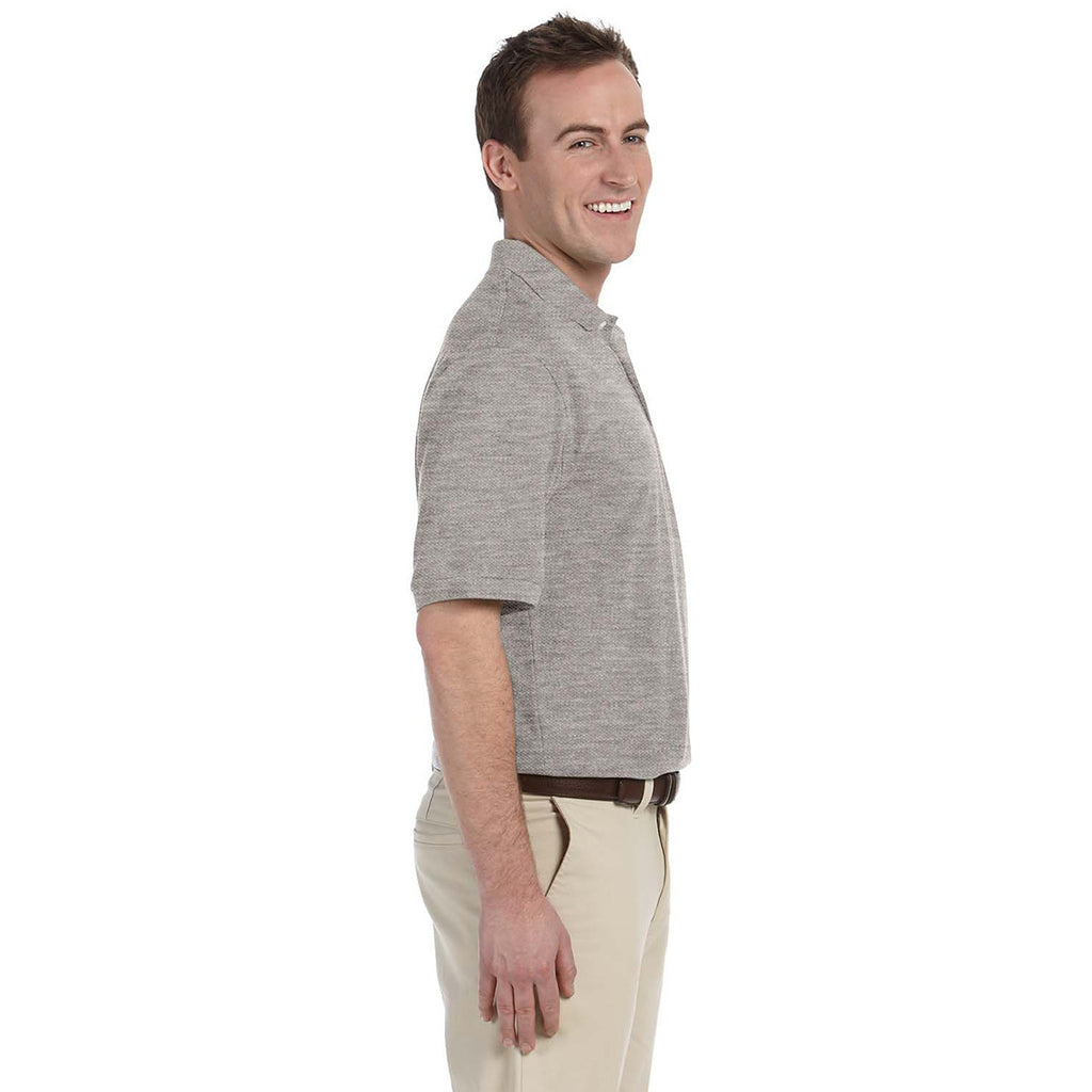 Harriton Men's Grey Heather 5.6 oz. Easy Blend Polo