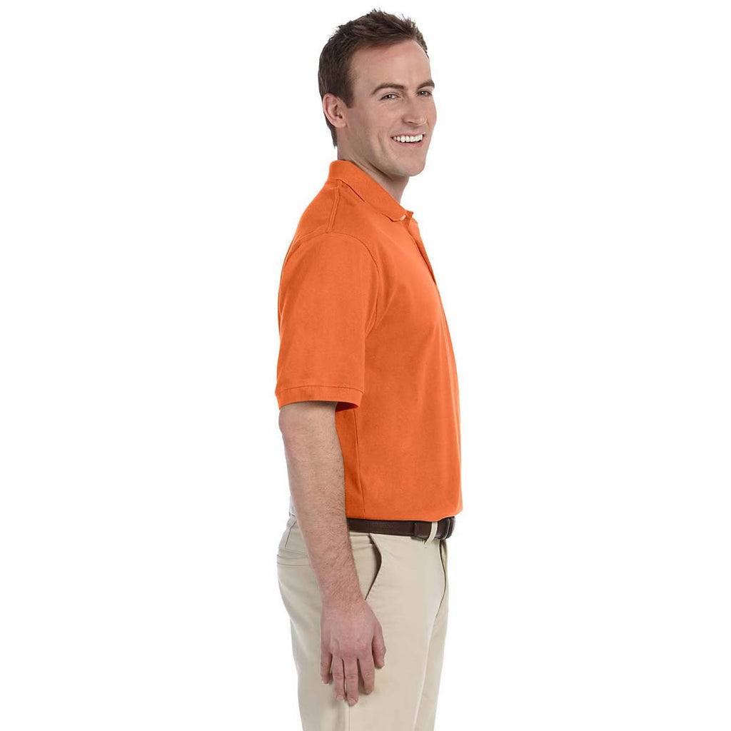 Harriton Men's Team Orange 5.6 oz. Easy Blend Polo