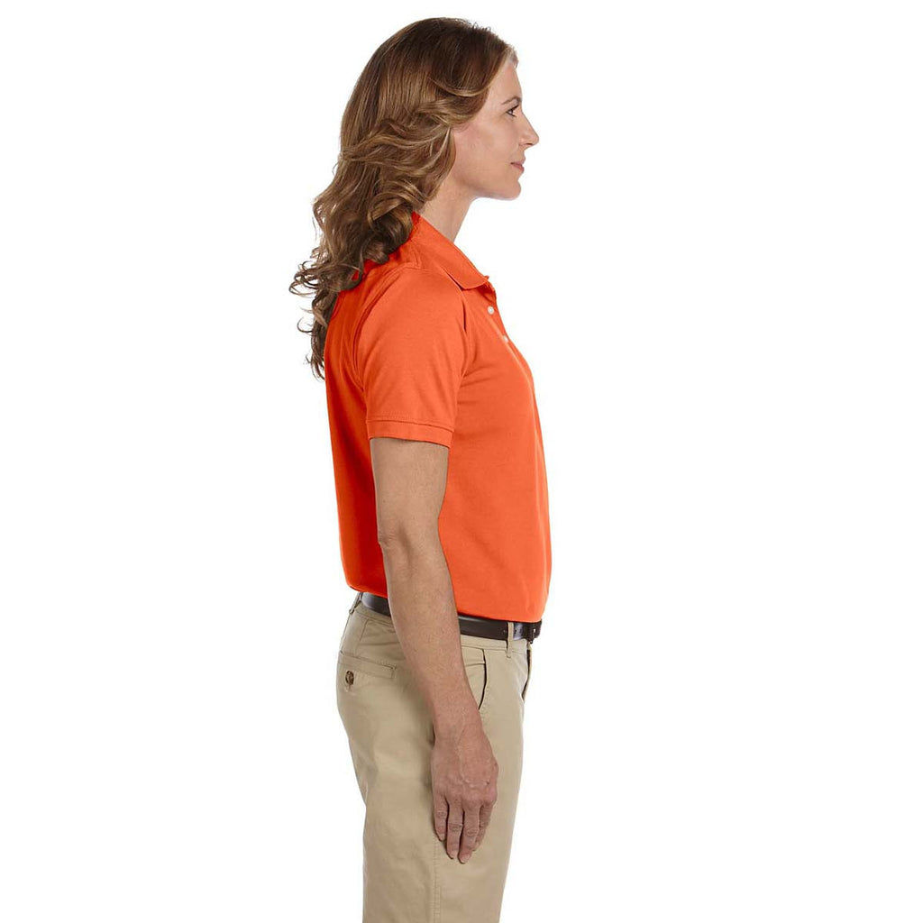 Harriton Women's Team Orange 5.6 oz. Easy Blend Polo