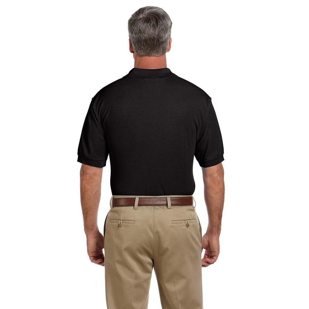 Harriton Men's Black 5 oz. Blend-Tek Polo