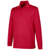 Harriton Men's Red Advantage Snag Protection Plus Long Sleeve Polo