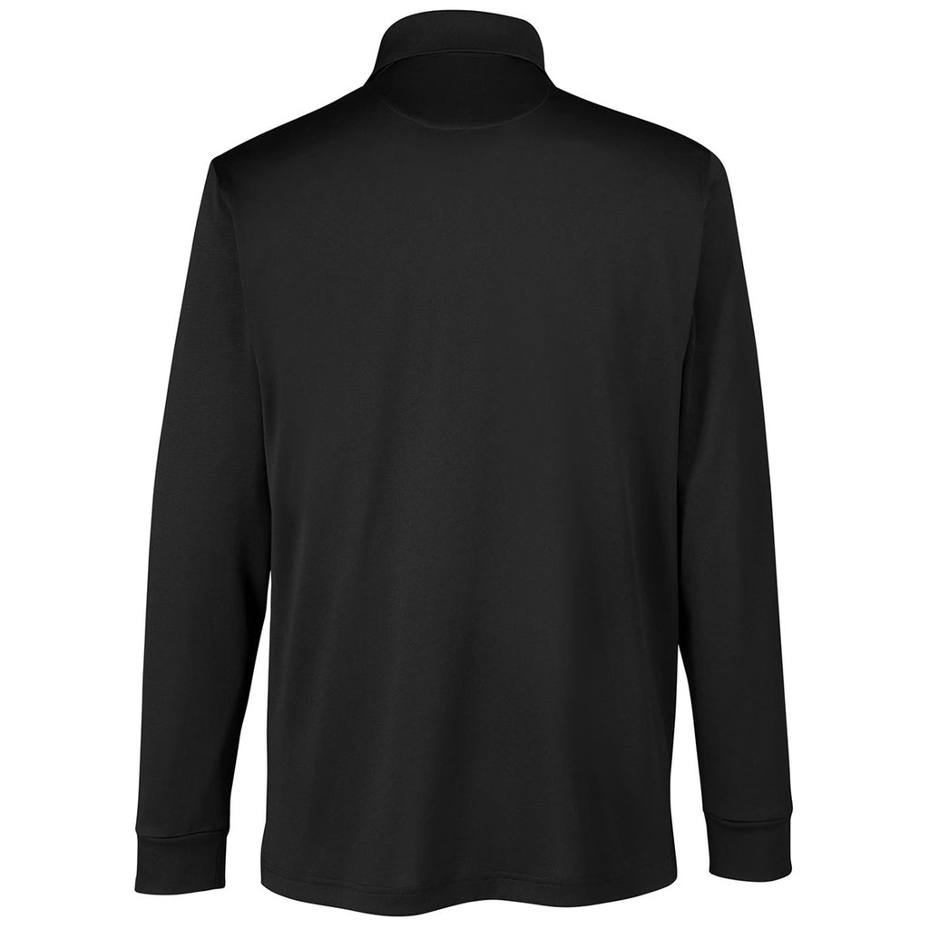 Harriton Men's Black Tall Advantage Snag Protection Plus Long Sleeve Polo
