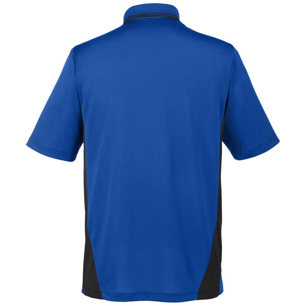 Harriton Men's True Royal/ Black Tall Flash Snag Protection Plus Colorblock Polo