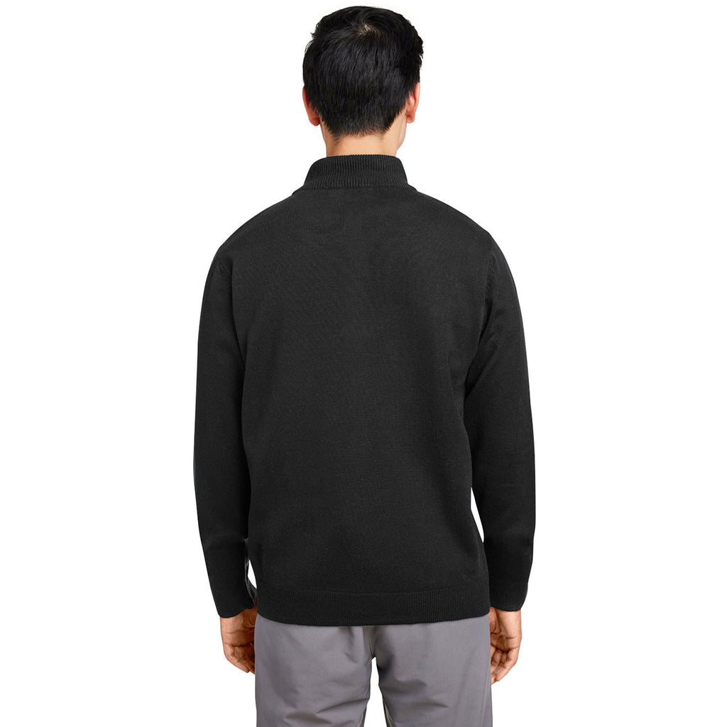 Harriton Unisex Black Pilbloc Quarter Zip Sweater