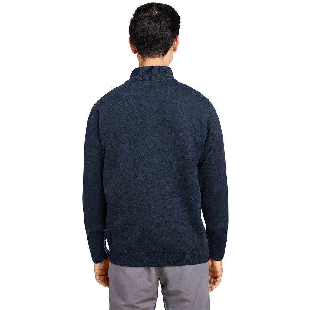Harriton Unisex Dark Navy Pilbloc Quarter Zip Sweater