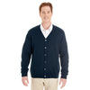 Harriton Men's Dark Navy Pilbloc V-Neck Button Cardigan Sweater